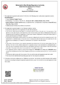 Kohinoor Rera Certificate